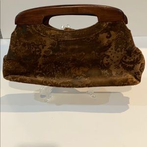 Vintage Forever Fossil purse with Wooden Handles